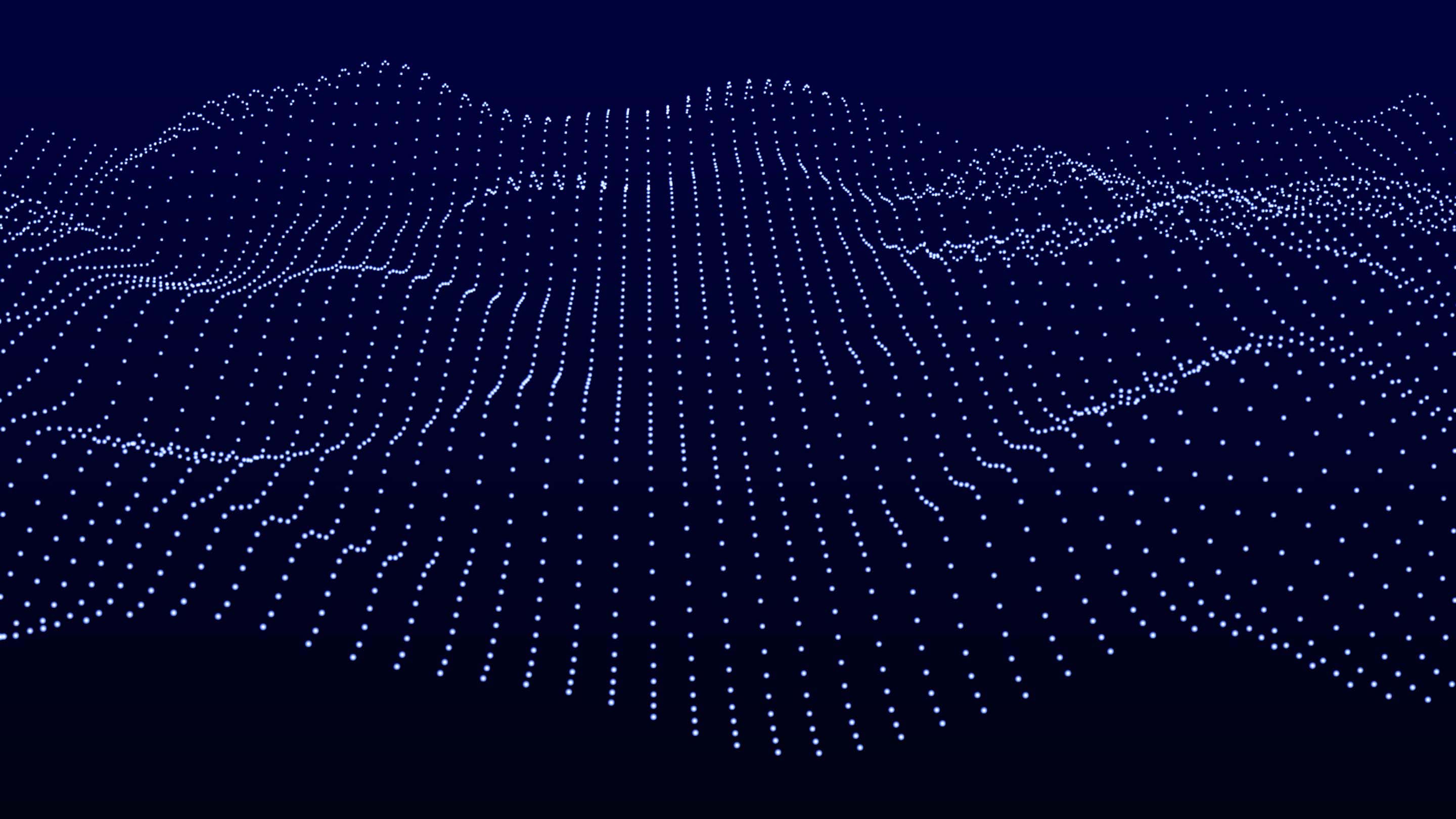Blue background with points in a wave formation