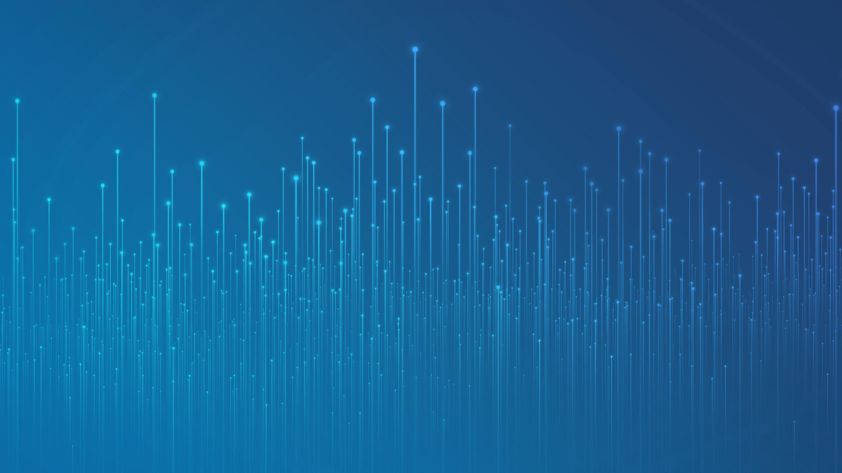 Blue background with links and points coming from the bottom up