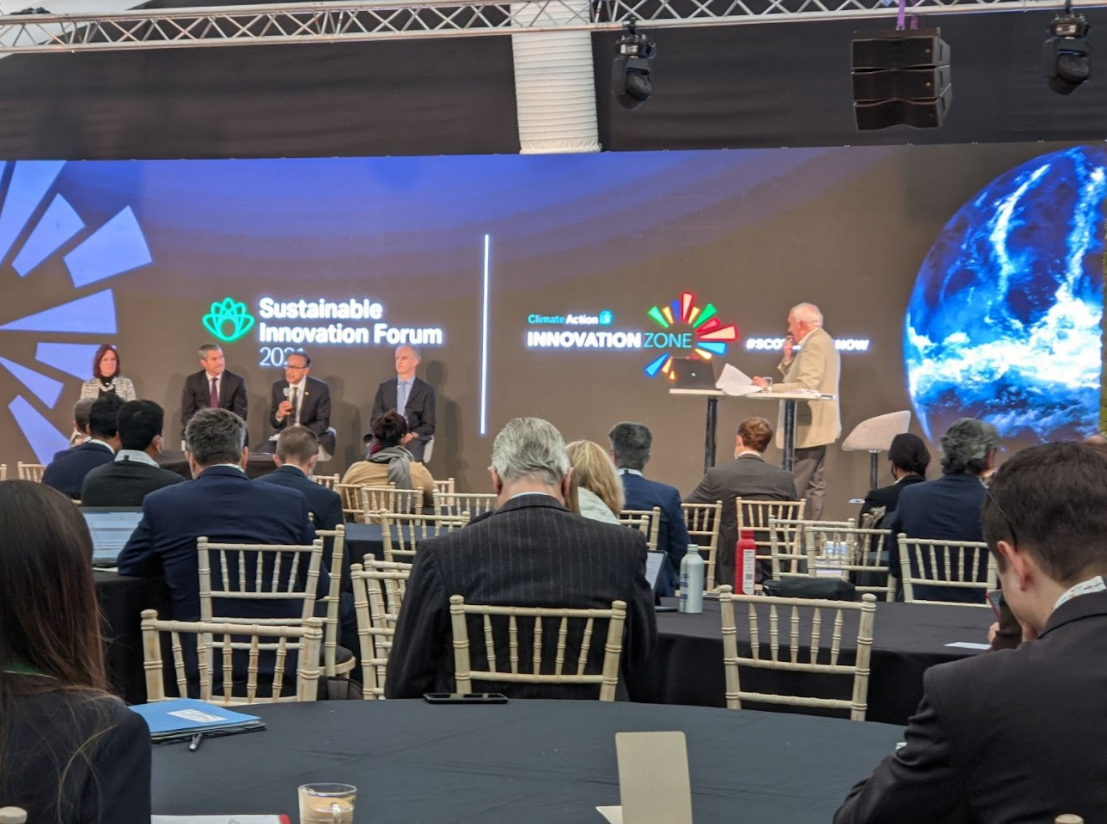 A discussion between leaders at the Sustainable Innovation Forum.