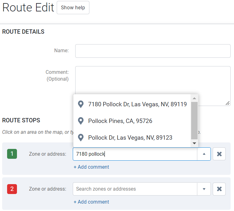 Route Edit in MyGeotab