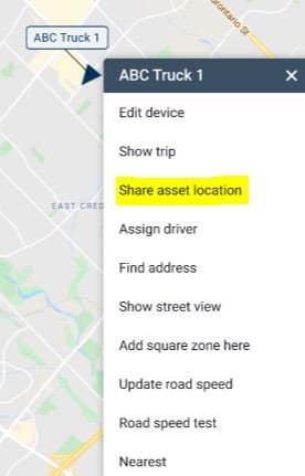 ABC Truck 1 example in MyGeotab