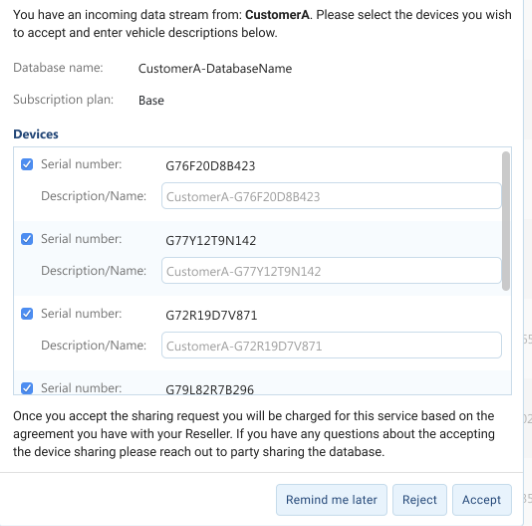 A screenshot of extendable services requests