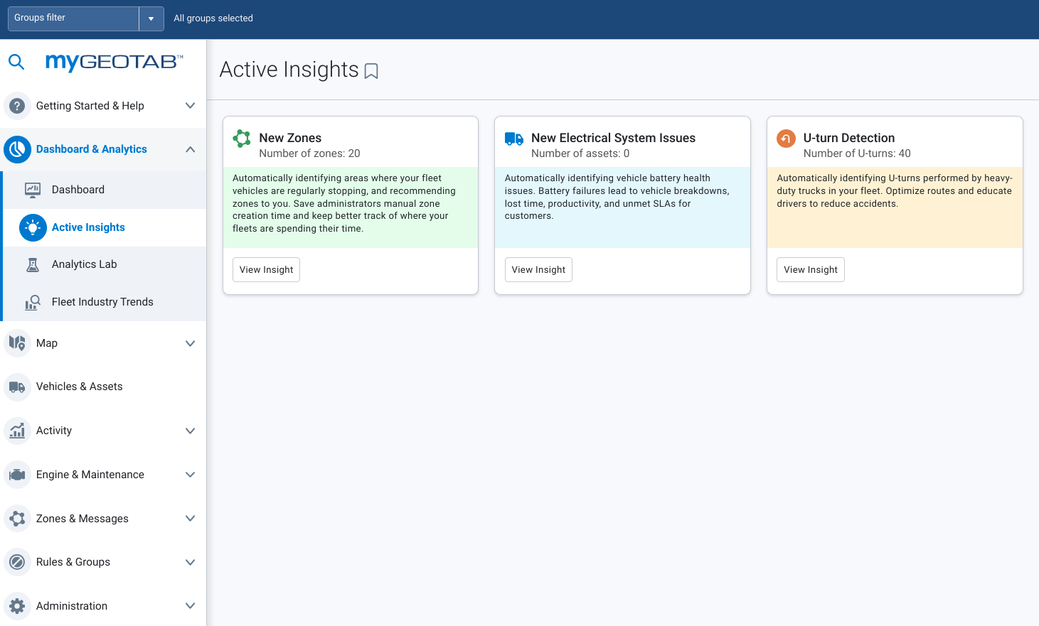 Active Insights Page