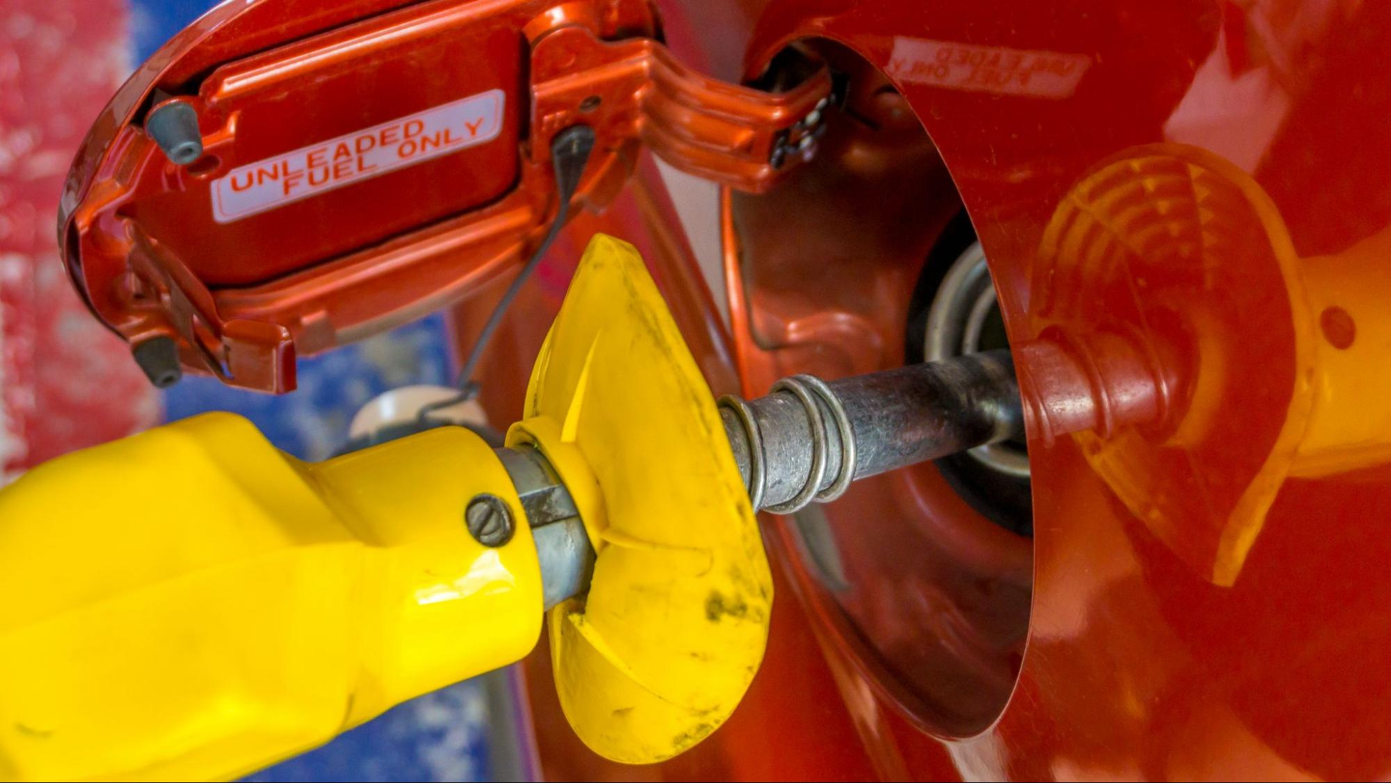 A nozzle filling fuel into a vehicle
