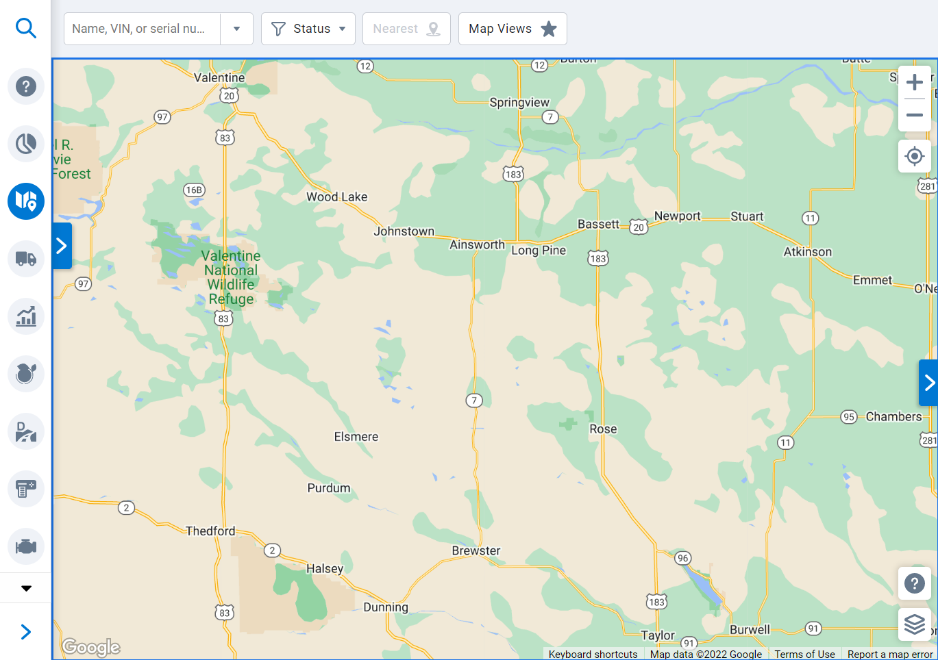 Zoom Controls and My Location button location on the map