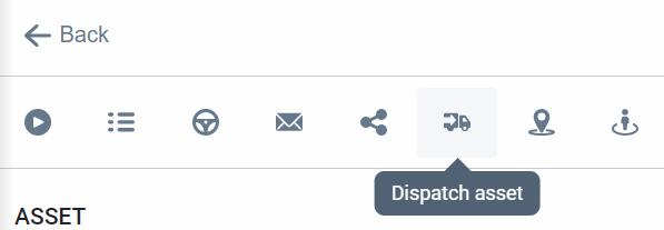 Dispatch asset button on the Asset card.