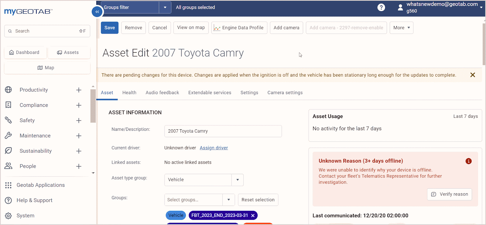 Device Offline or Not Communicating confirmation window GIF
