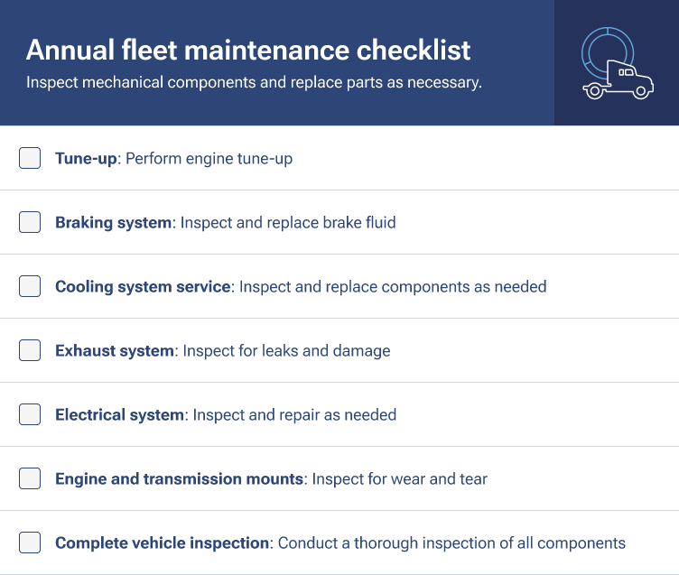Geotab annual maintenance checklist.