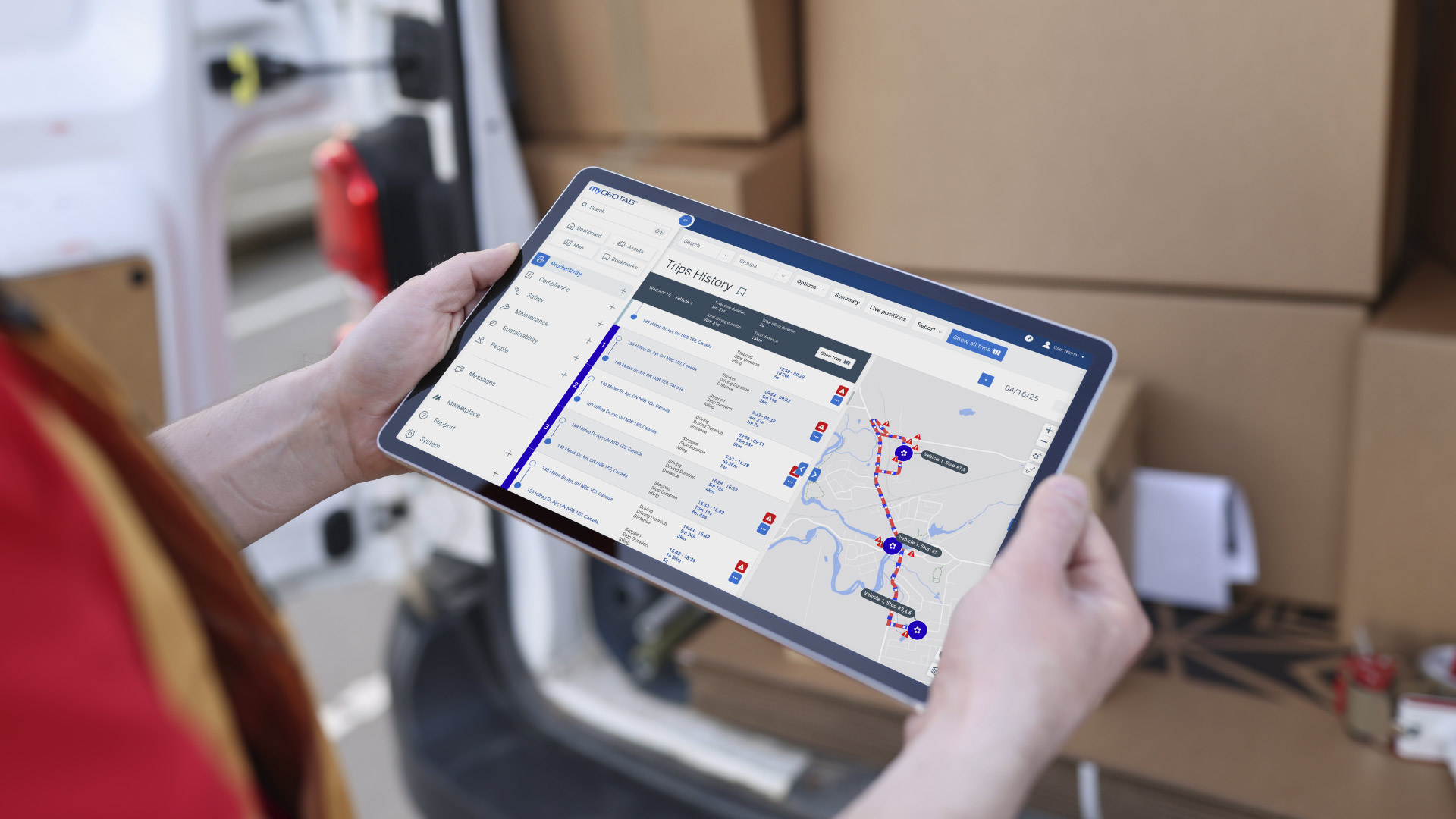 person holding a tablet