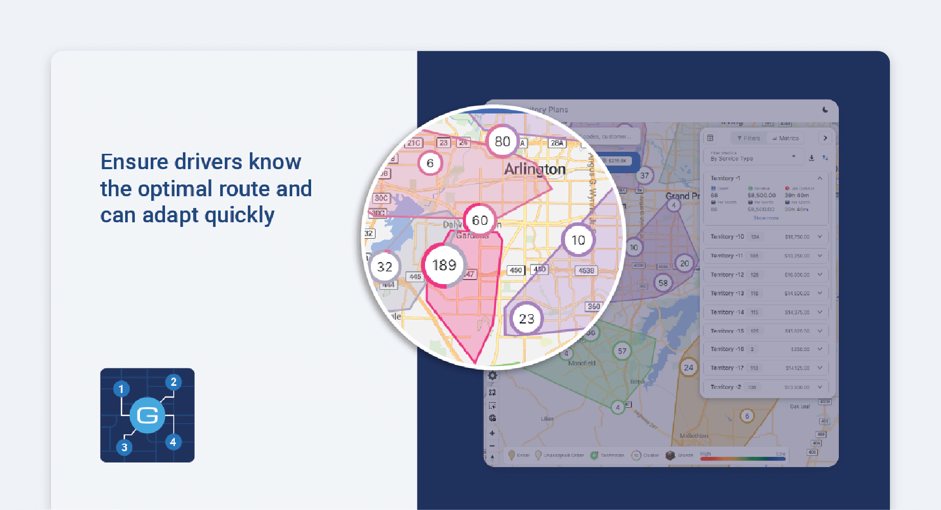routing and optimization ui screen