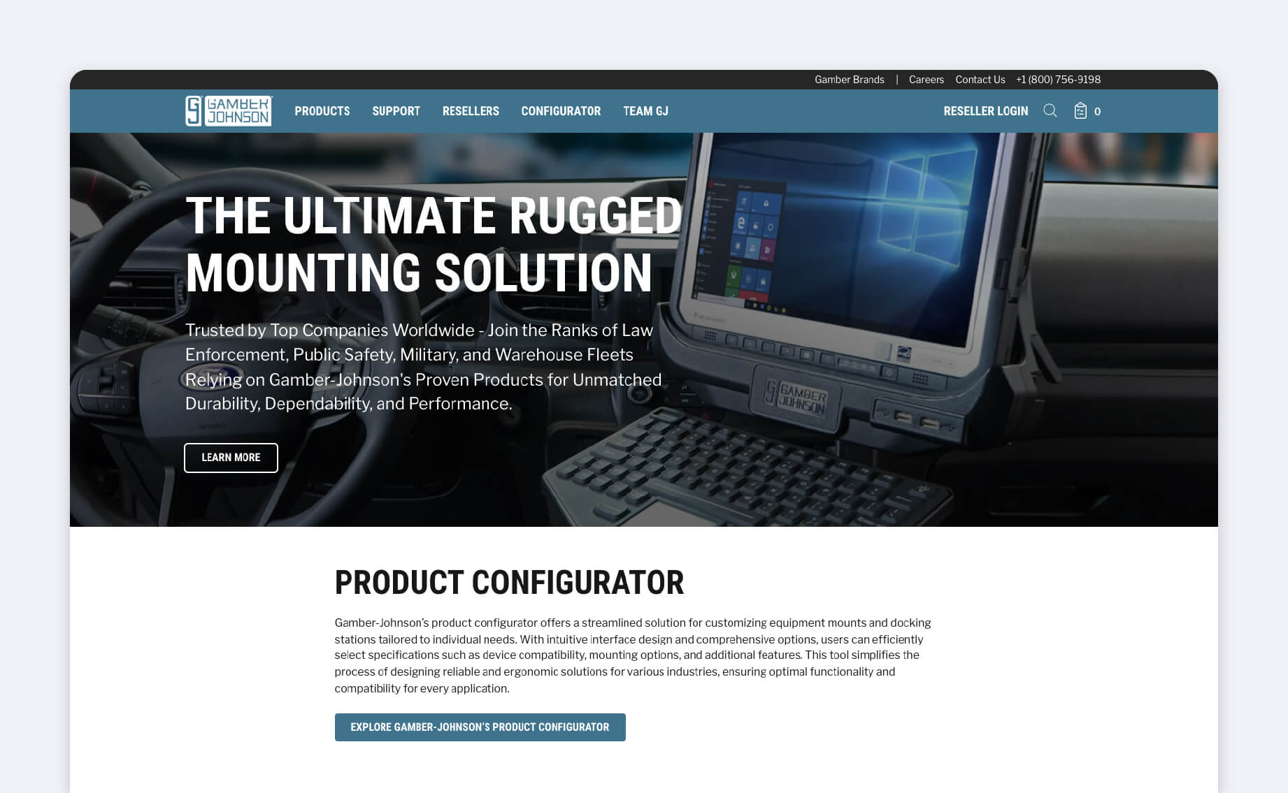 gamber johnson product screen