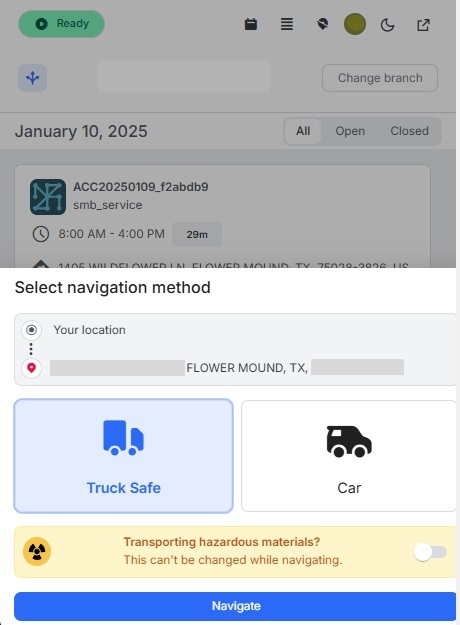 Truck Safe or Car navigation options