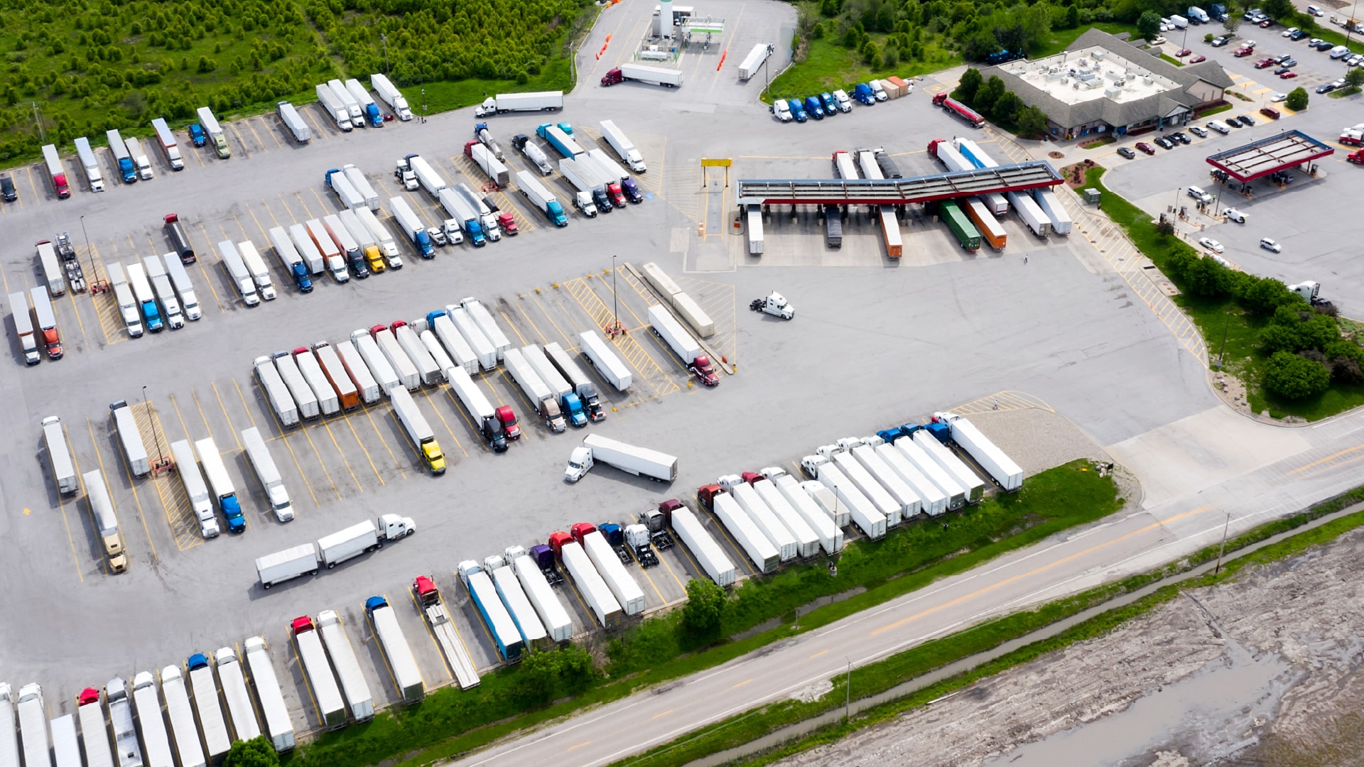 image of a truck parking lot