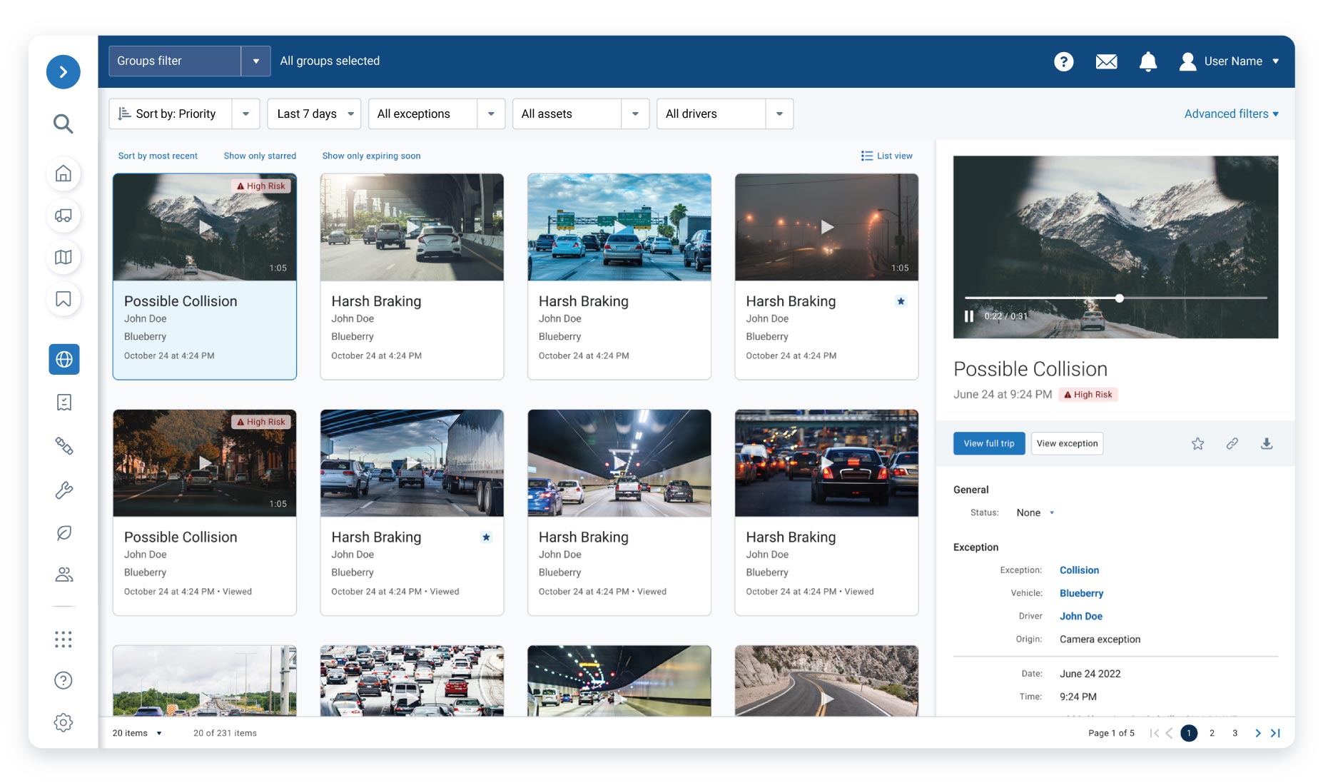telematics screen display