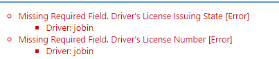 drivers license issuing error