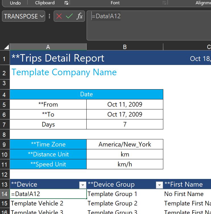 How to pull data from the Data tab into the Report tab 