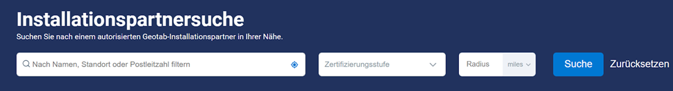 Screenshot der neuen Website mit Installationspartnersuche