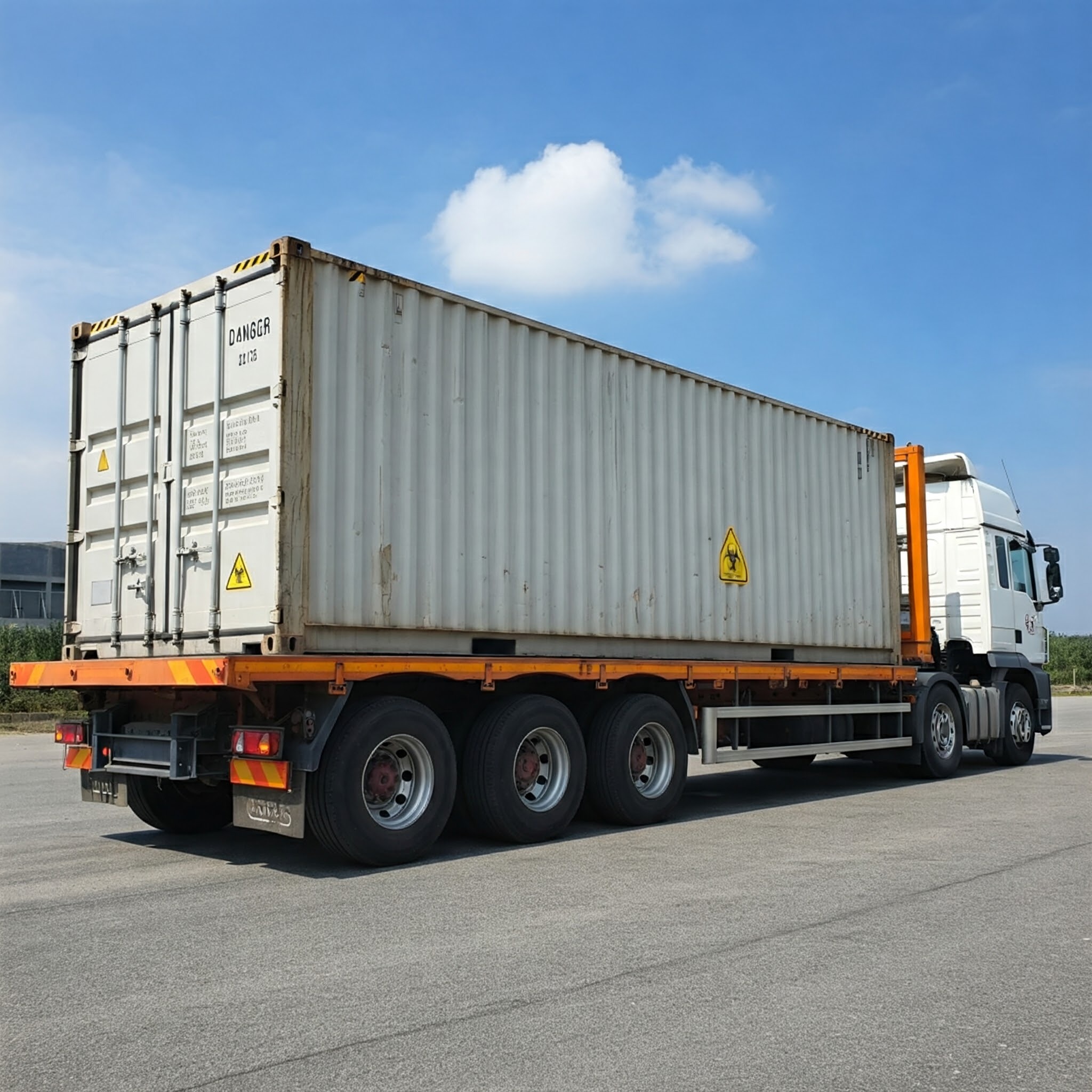 Camión que transporta mercancías peligrosas