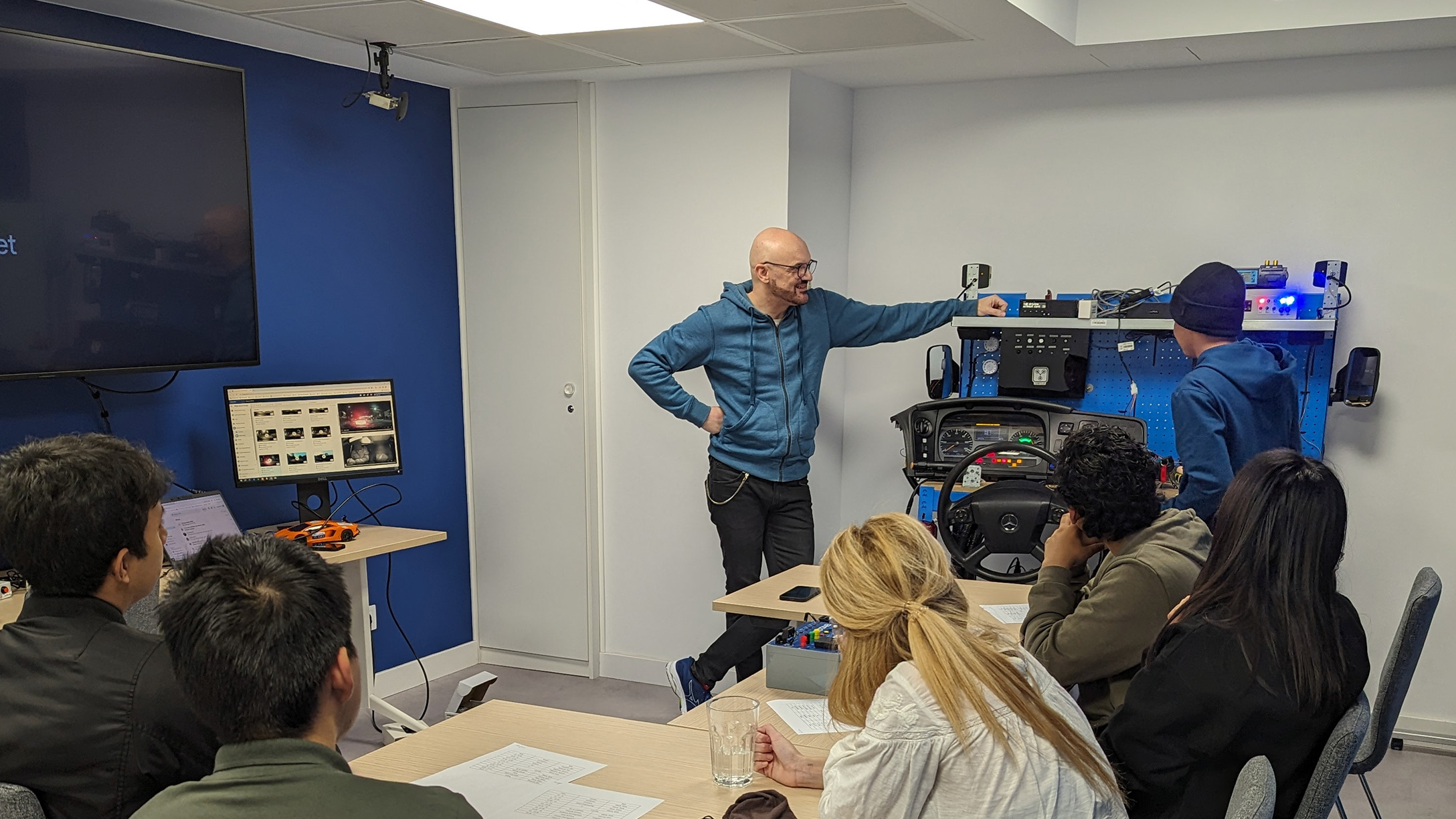 geotab employee teaching students about the product