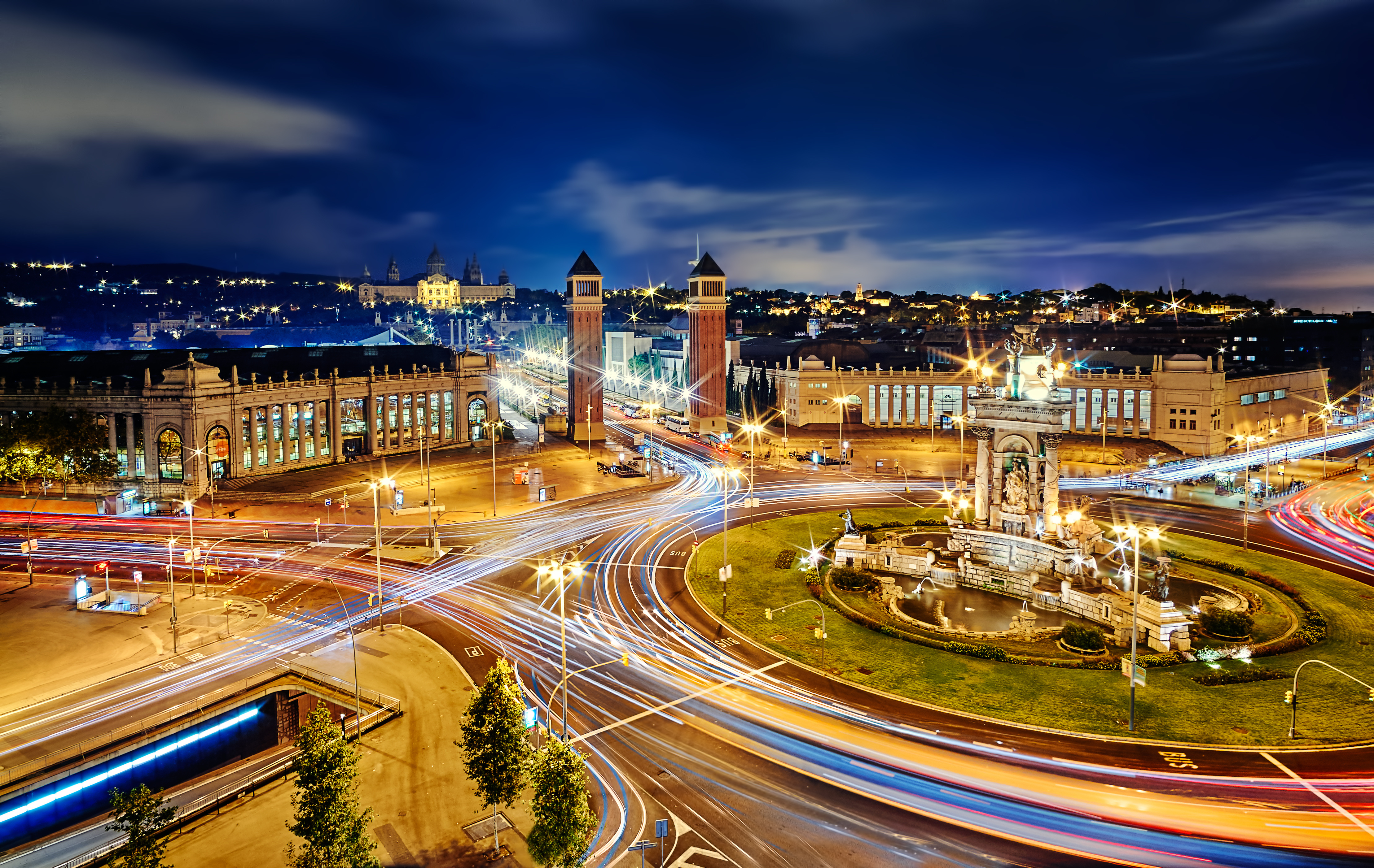 Barcelona visto desde arriba con rutas resaltadas