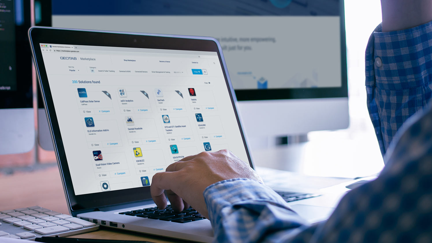 L'image représente l’interface du marketplace de Geotab