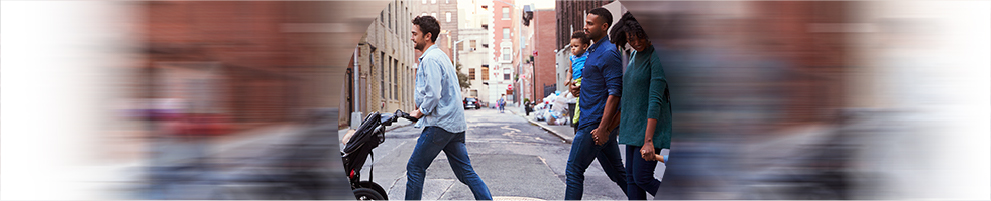 Person walking on a crosswalk