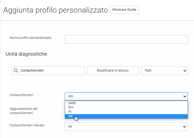 Aggiunta profilo personalizzato MyGeotab