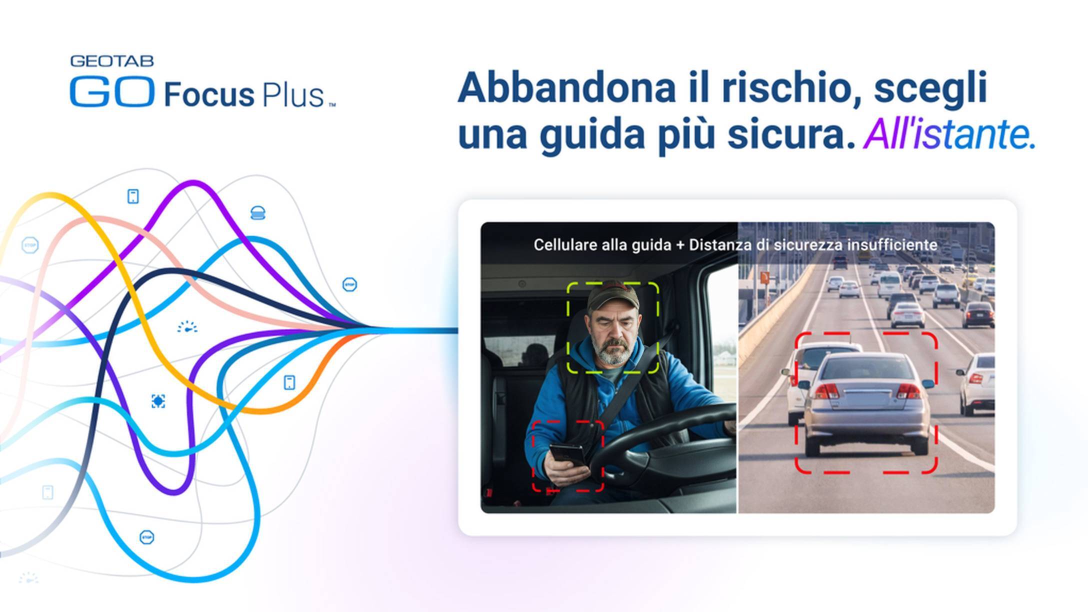 Card dimostrativa della nuova dash cam con AI di Geotab