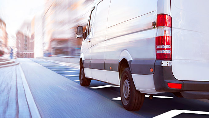 delivery vehicle on road