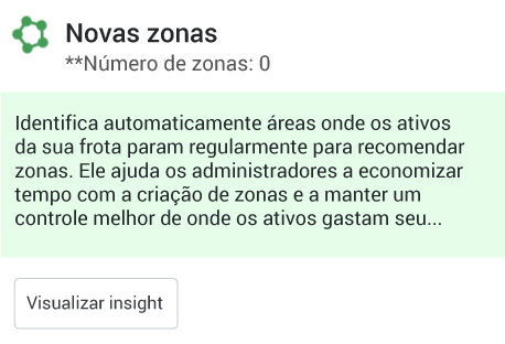 Alerta do insight de Novas zonas