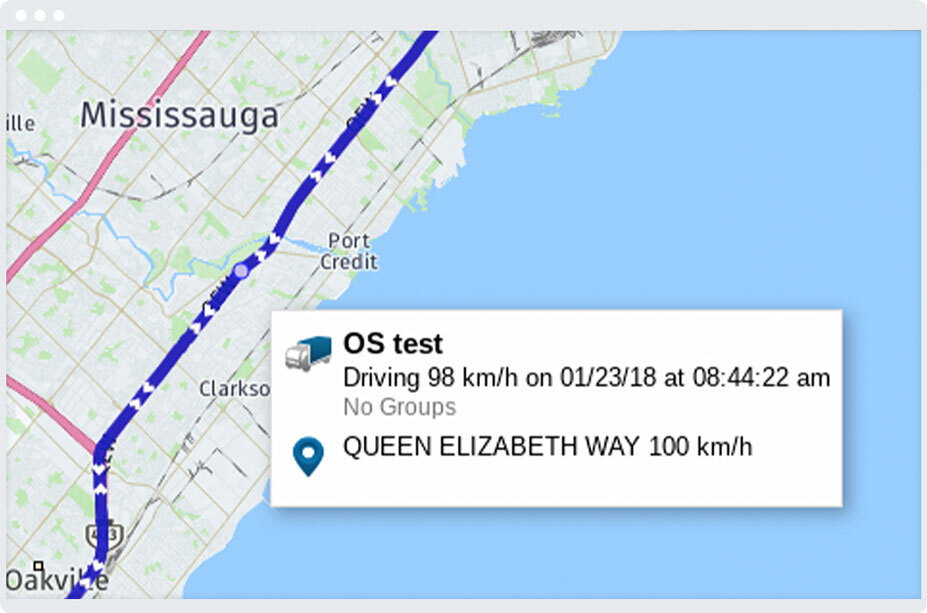 Screenshot of map view